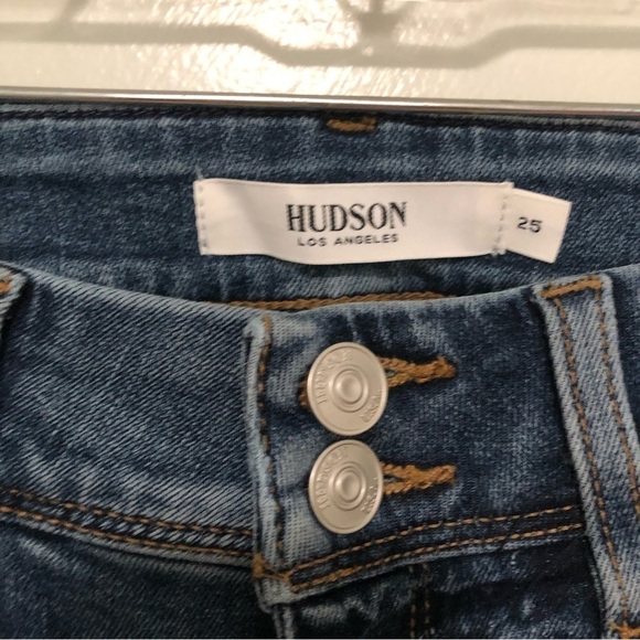Hudson Collin Mid Rise Skinny Jeans Blue New 25 - Picture 2 of 8